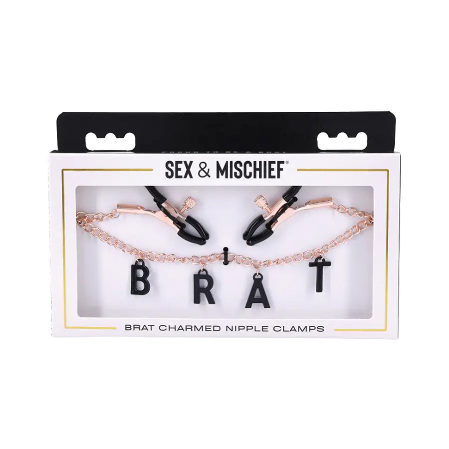 pezoneras BRAT - presión ajustable - cadena metalica - decoración sensual - accesorio erotico - aspecto lujurioso - pezones - bdsm - estimulación - sexshop - dominame - santiago - chile