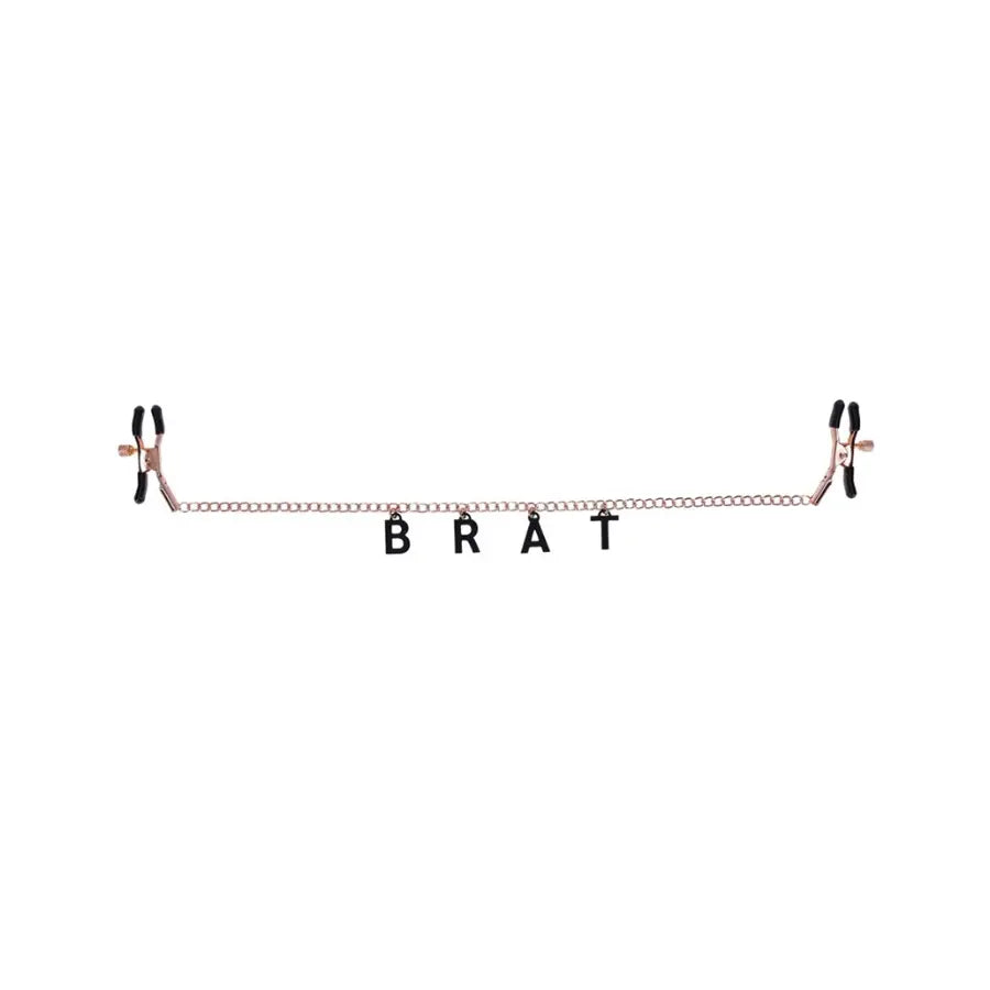 pezoneras BRAT - presión ajustable - cadena metalica - decoración sensual - accesorio erotico - aspecto lujurioso - pezones - bdsm - estimulación - sexshop - dominame - santiago - chile