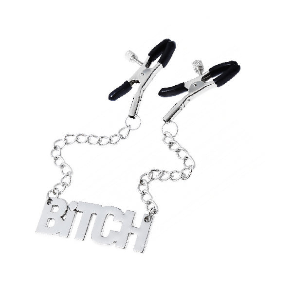 Pezoneras ajustable con cadena ¡bitch! - pezonera - pezones - fetiche - joyeria sexy - pinzas para peones - pinzas para tetillas - sexshop chile - envios discretos