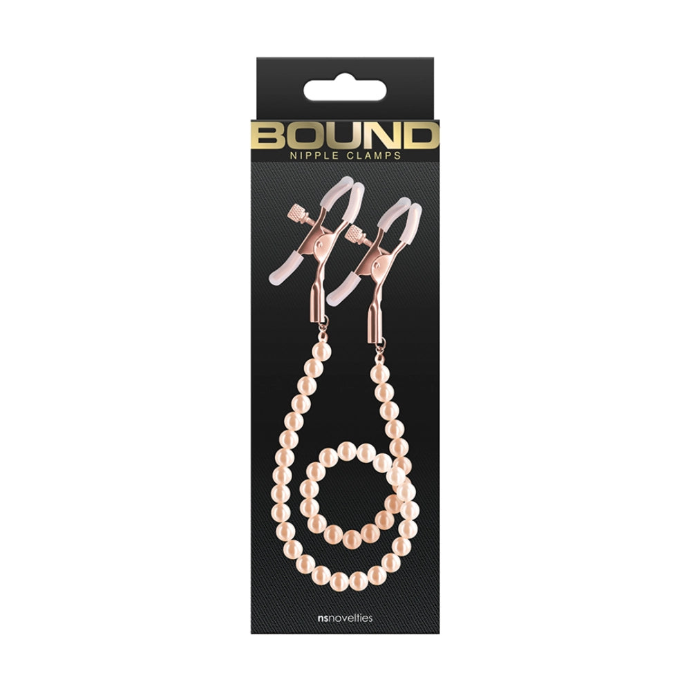 pinzas para pezones - bound - nsnovelties - bdsm - iniciando en la sumisión - placer de pezones - juego erotico - fetiche - juego de presion - perlas para pezones - pinzas de silicona - presion regulable - nipple clamps - sexshop dominame 