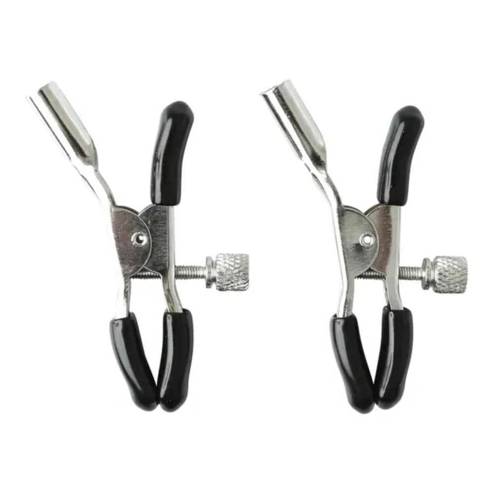 pinzas para pezones - bdsm - abrazadera de pezones - pinzas metalicas - gancho de pezones - estimulacion brusca - pezoneras con regulador - regulador de presion - pinzas metalicas para pezones - sport sheets - dominame - sexshop dominame 