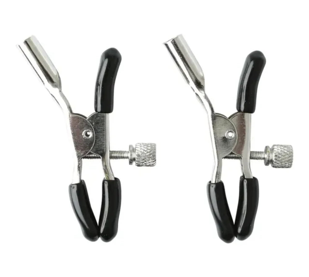 pinzas para pezones - bdsm - abrazadera de pezones - pinzas metalicas - gancho de pezones - estimulacion brusca - pezoneras con regulador - regulador de presion - pinzas metalicas para pezones - sport sheets - dominame - sexshop dominame 