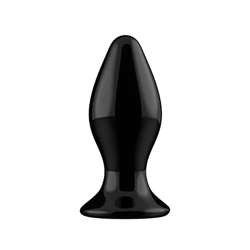 Plug Anal de Vidrio Vibrante Stretchy  de Ouch - Dilatador anal vibrante de vidrio - Sexshop Dominame.cl - CHR036BLK