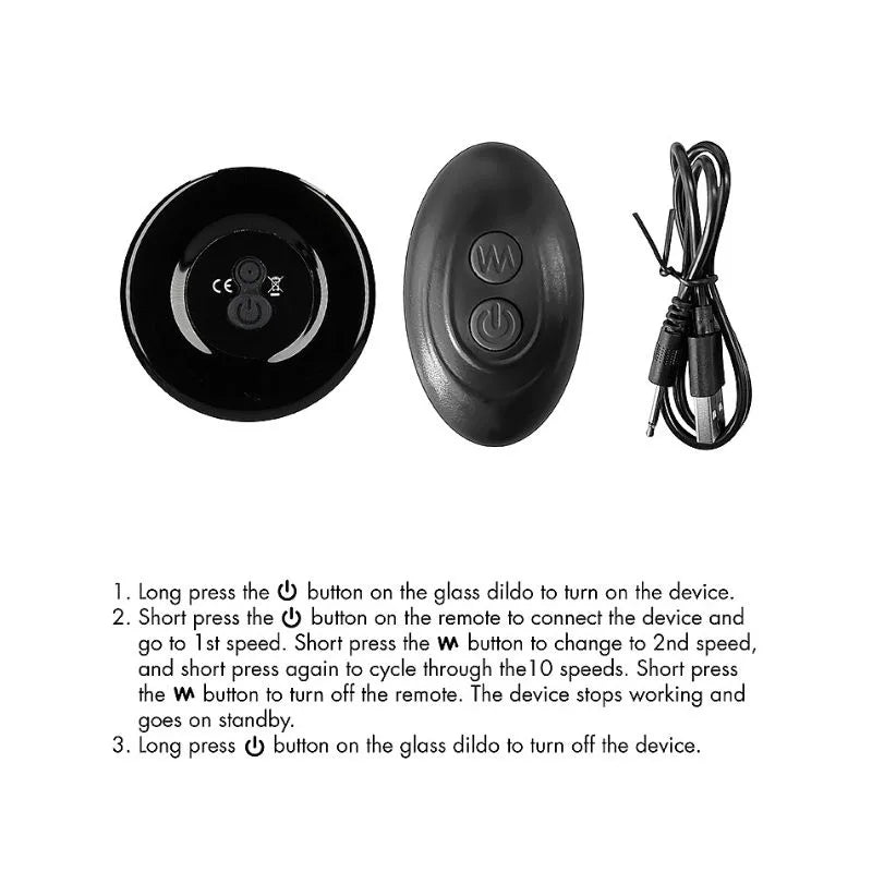Plug Anal de Vidrio Vibrante Stretchy  de Ouch - Dilatador anal vibrante de vidrio - Sexshop Dominame.cl - CHR036BLK