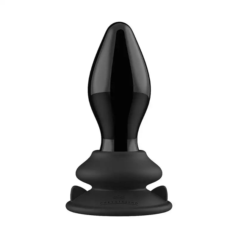 Plug Anal de Vidrio Vibrante Stretchy  de Ouch - Dilatador anal vibrante de vidrio - Sexshop Dominame.cl - CHR036BLK