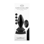 Plug Anal de Vidrio Vibrante Stretchy  de Ouch - Dilatador anal vibrante de vidrio - Sexshop Dominame.cl - CHR036BLK