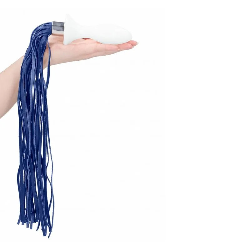 Plug Anal y Fusta Chrystalino de Ouch - Dilatador anal  de vidrio - bondage - Sexshop Dominame.cl - CHR020WHT