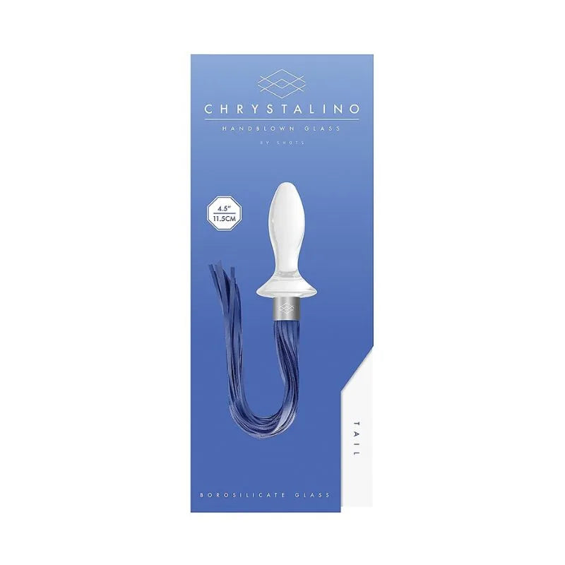 Plug Anal y Fusta Chrystalino de Ouch - Dilatador anal  de vidrio - bondage - Sexshop Dominame.cl - CHR020WHT