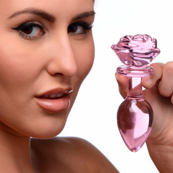 Plug Anal de Cristal Rosa Large - Sexo anal - estimulación anal - envios discretos sexshop