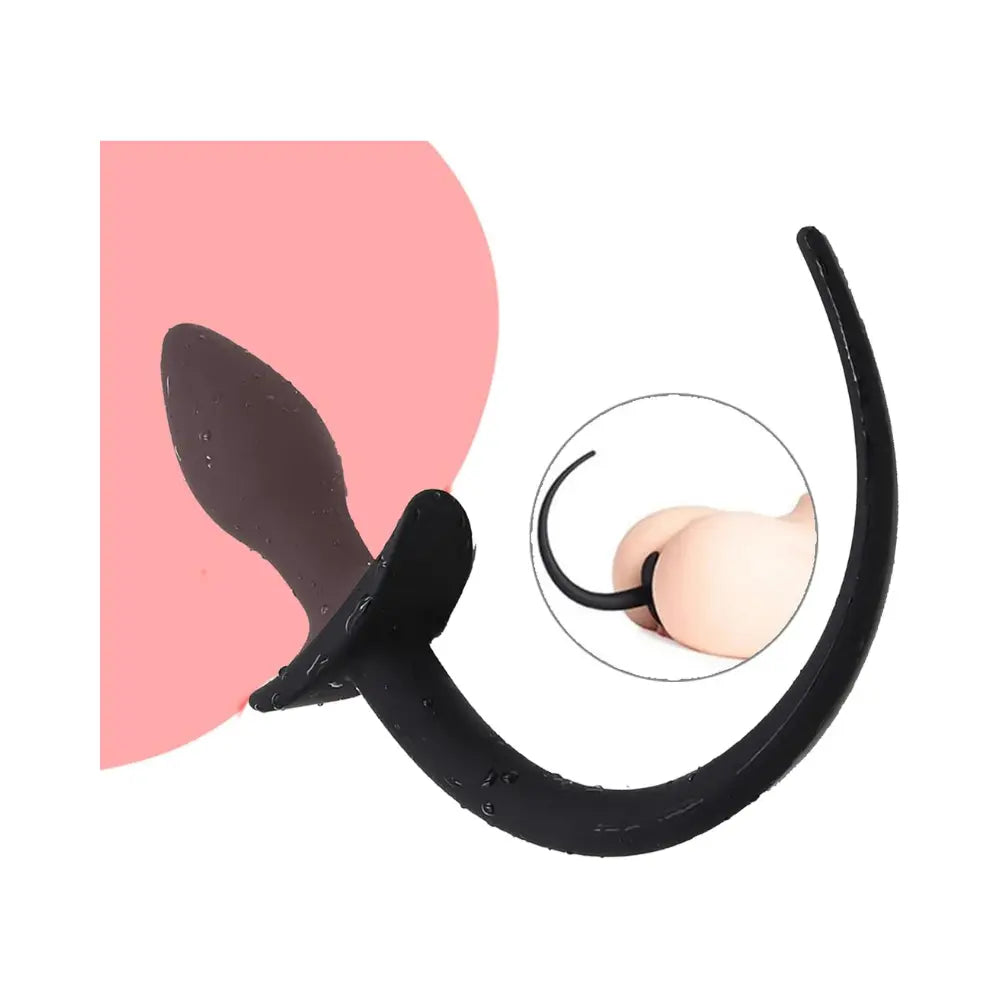 plug con cola - cola de perro - puppyplay - plug de perro - tapón anal - fetiche - fantasía - juego de rol - fantasía - sumisión - dominación - sexshop - dominame