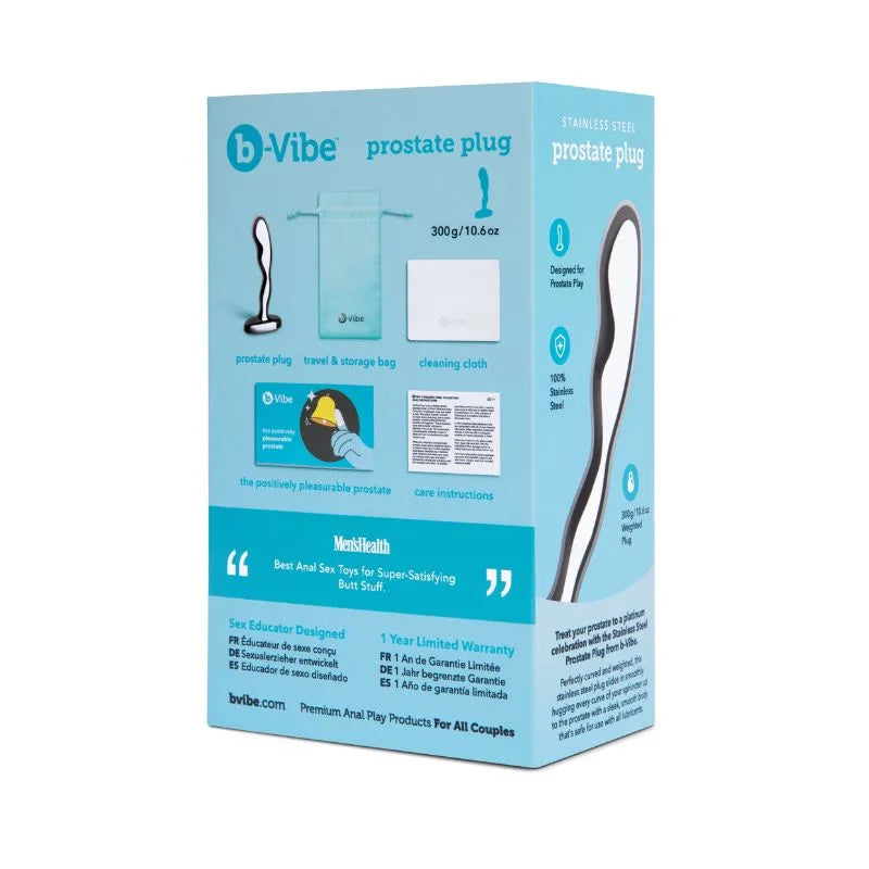 Plug - Prostata - acero - acceroinoxidable - bvibe - BV053- sexshop - dominame