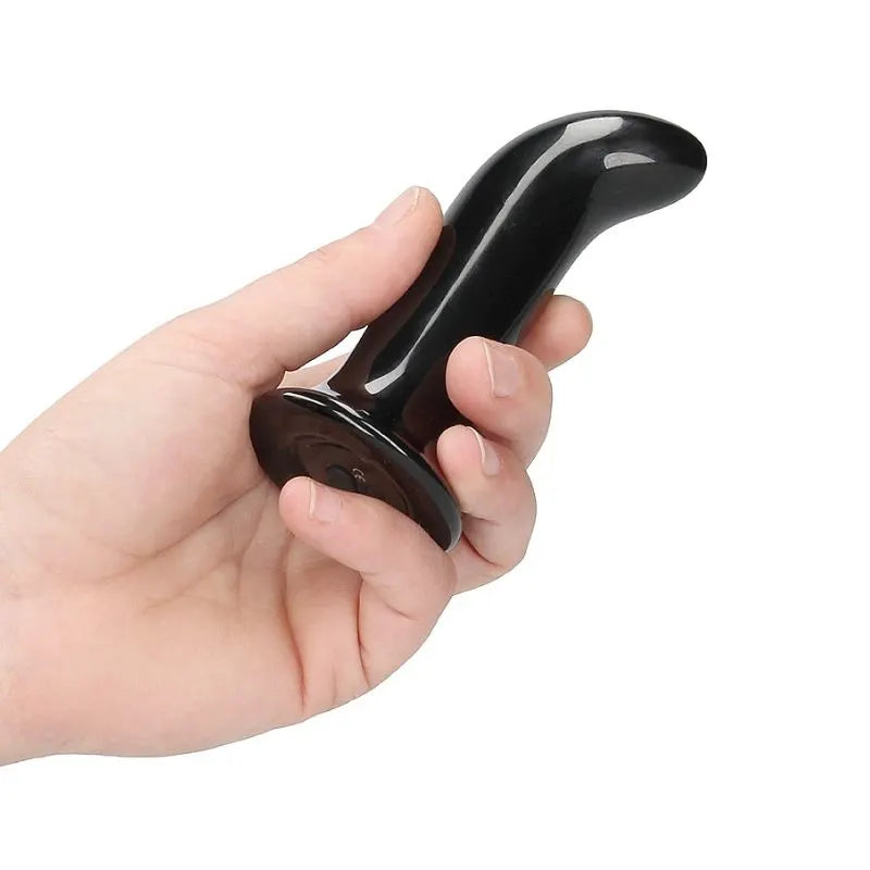 Prostatico de Vidrio Vibrante Prickly de Ouch - Vibrador de prostata de vidrio - Sexshop Dominame.cl - CHR040BLK