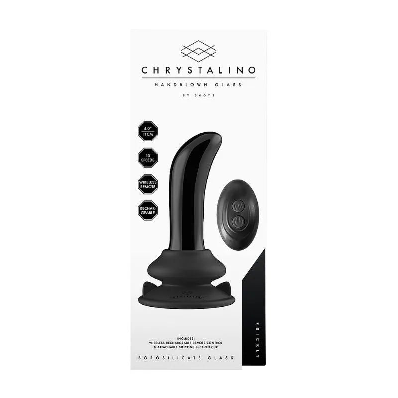 Prostatico de Vidrio Vibrante Prickly de Ouch - Vibrador de prostata de vidrio - Sexshop Dominame.cl - CHR040BLK