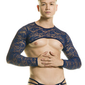 Redemotion Blue Harness - top manga larga - Lenceria de encaje hombre - ropa erotica masculina