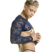 Redemotion Blue Harness - top manga larga - Lenceria de encaje hombre - ropa erotica masculina