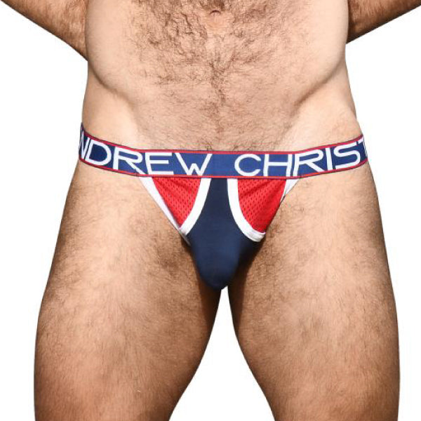 Retro Mesh Jockstrap Navy  - ALMOST NAKED® - Andrew christian - Ropa Interior Masculina