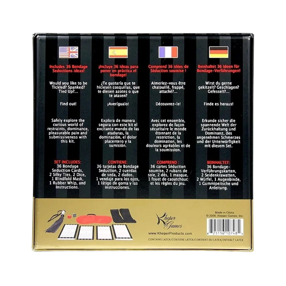 Seducciones de esclavitud - juego de mesa - juego erotico - tablero - juego sexual - juego de parejas - bondage - BDSM - ataduras - sumision - vendas - sexshop - dominame 