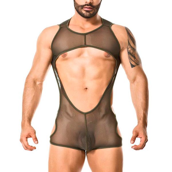 Singlet Booster - Body - bodie masculino - lenceria masculina sensual - ropa intima transparente