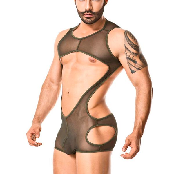 Singlet Booster - Body - bodie masculino - lenceria masculina sensual - ropa intima transparente