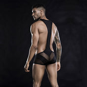 Singlet Malla Negro - JSY - body - bodie hombre - traje erotico para hombre
