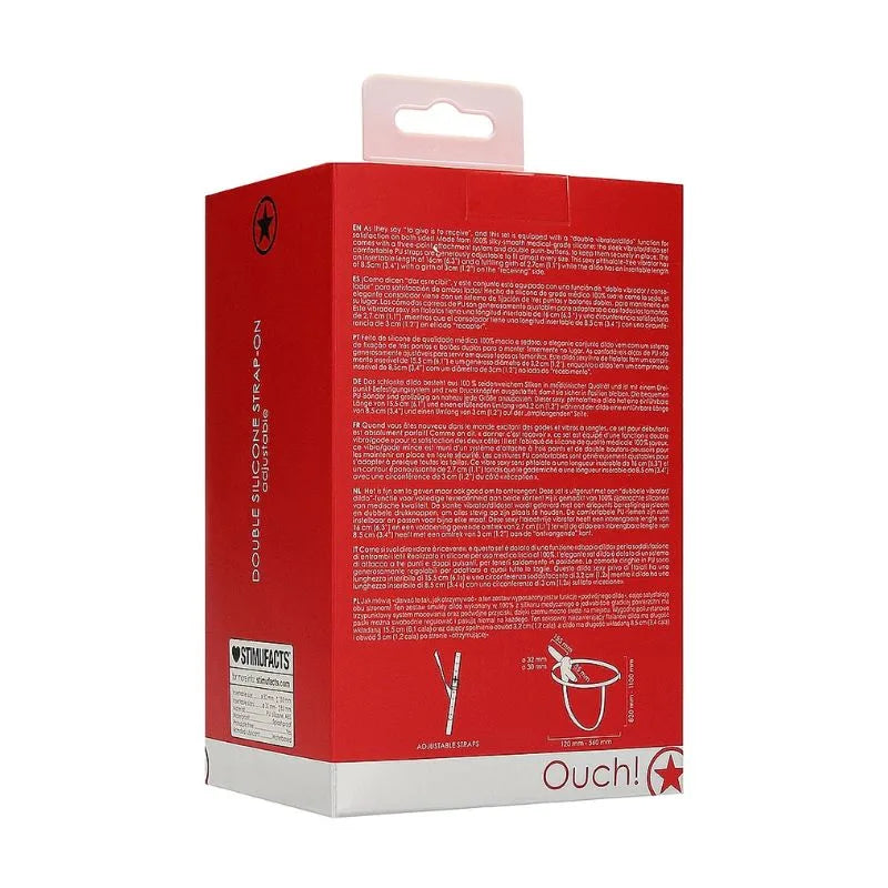Strap-on doble ajustable de Ouch - juguete lesbico - strapless - Sexshop Dominame.cl