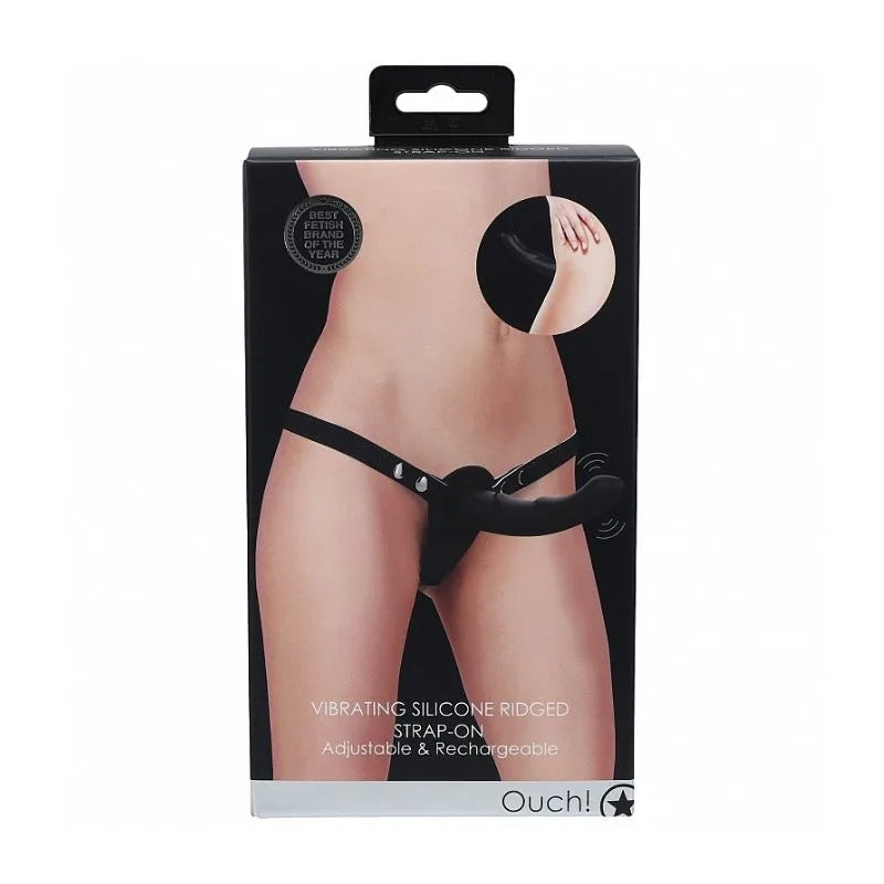 Strap-on vibrante Ridged  de Ouch - juguete lesbico - arnes lesbico- Sexshop Dominame.cl