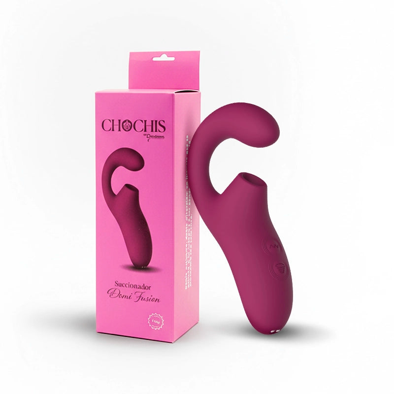 Vibrador y succionador - placer dual - color morado - recargable - carga magnetica - chochis - sexshop - dominame - chile - juguete flexible - ergonomico - patrones de vibracion - doble placer vaginal