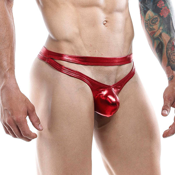 Thong Abierto Satinado - Rojo - Ropa interior masculina - lenceria erotica de hombre - tanga masculina