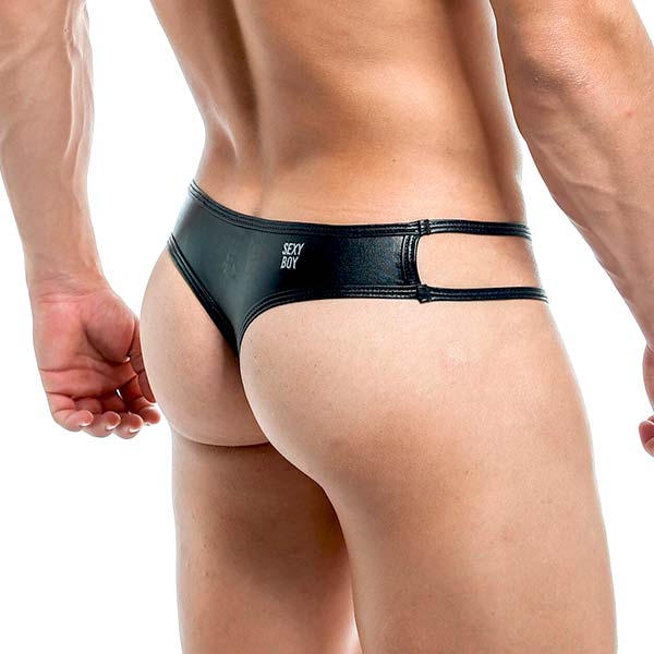 Thong Metal - Negro  - Tanga - calzoncillo - ropa interior hombre - lenceria masculina