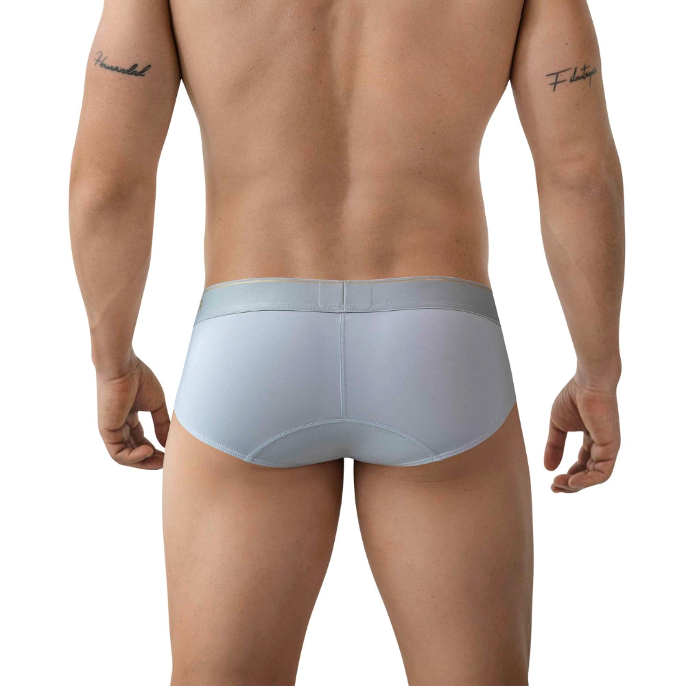 brief - clever - lycra - spandex - ajustable - lenceria sexy - lenceria masculina - calzoncillo - ropa interior masculina - brief gris blanco - sexshop dominame - dominame 