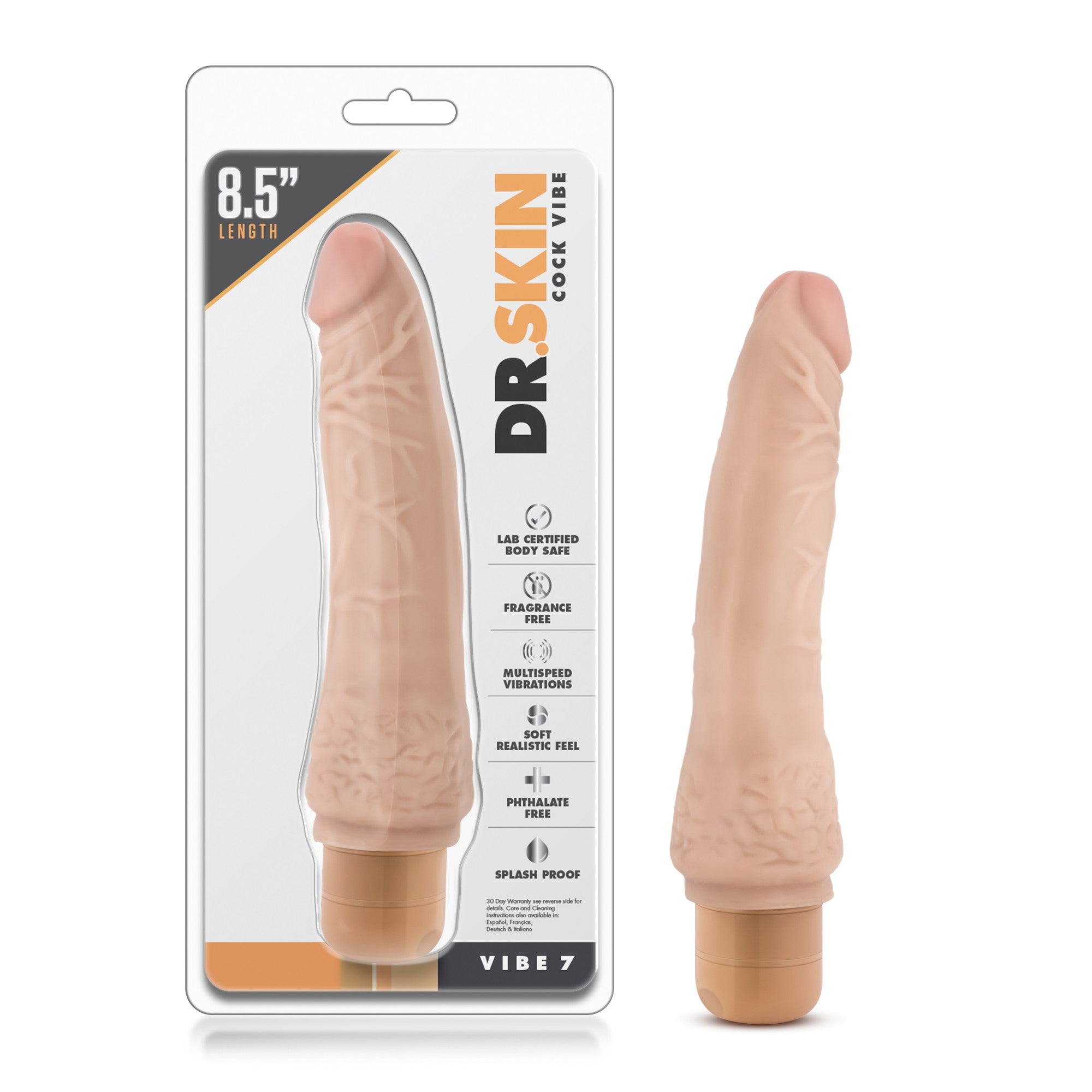Vibrador Realista Cock Vibe 7 Dr. Skin – dildo vibrador - didlo realista - pene de juguete - tienda sexual - juguetes sexuales