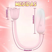 Vibrador dual Bloomia - huevo vibrador de punto g - estimulador clitorial - flor vibrante - clitoris vibrante - placer de pareja - juguete recargable - squirt - vibrador femenino - resistente a salpicaduras - video llamada - estimulacion de pezones - sexshop - dominame
