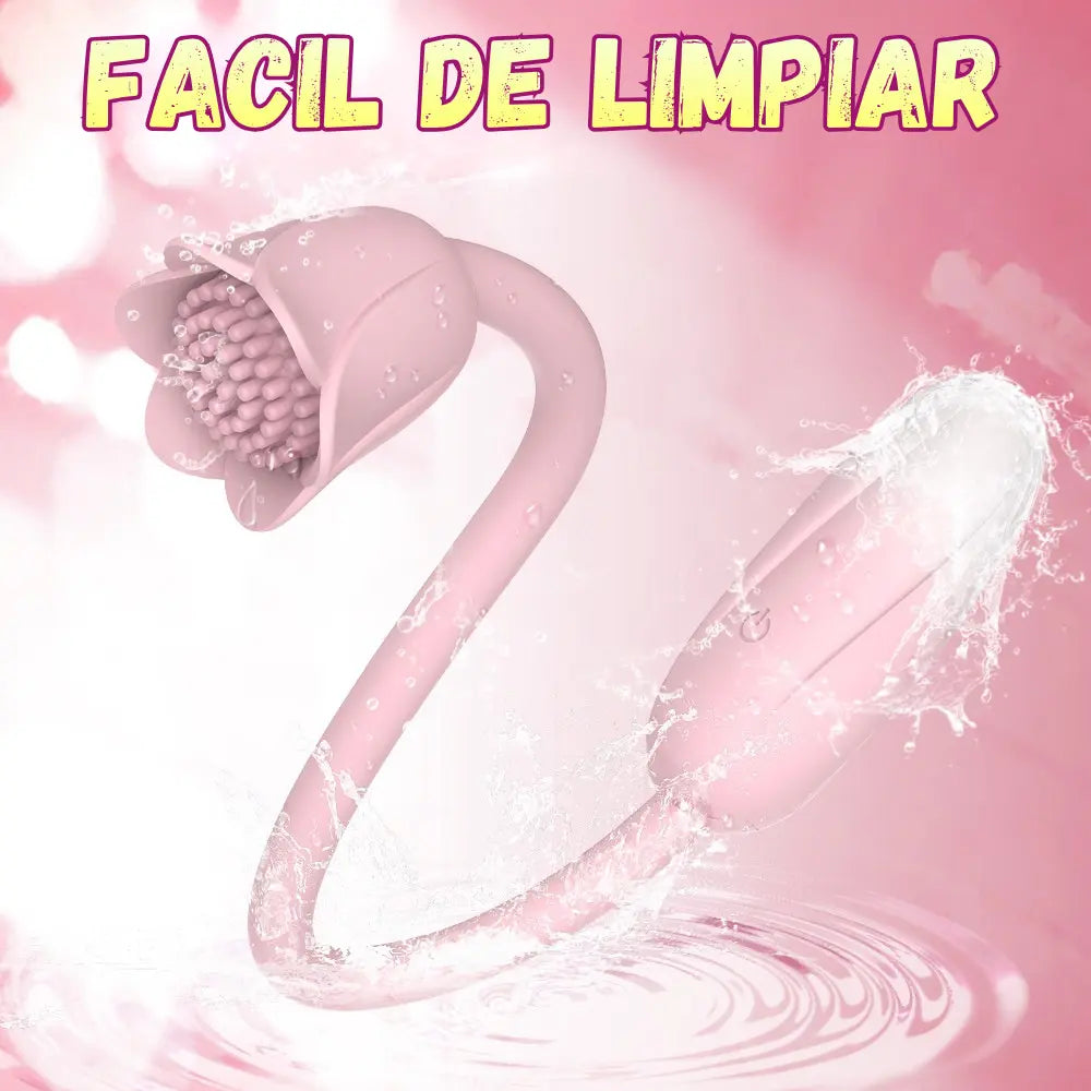 Vibrador dual Bloomia - huevo vibrador de punto g - estimulador clitorial - flor vibrante - clitoris vibrante - placer de pareja - juguete recargable - squirt - vibrador femenino - resistente a salpicaduras - video llamada - estimulacion de pezones - sexshop - dominame