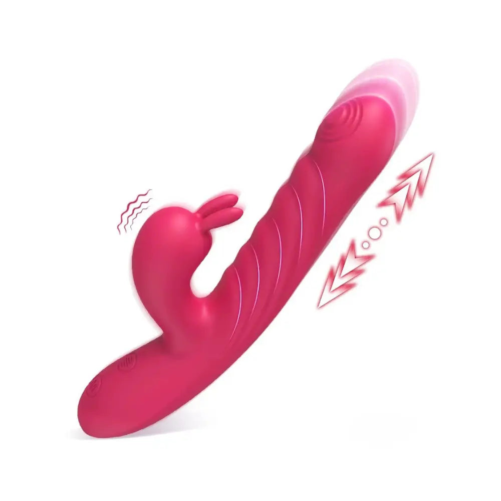 Vibrador dual - punto g - clitoris - placer doble - juguete vibrador - movimiento penetrante - juguete sexual - juguete vaginal - recargable - usb - sexshop - dominame 