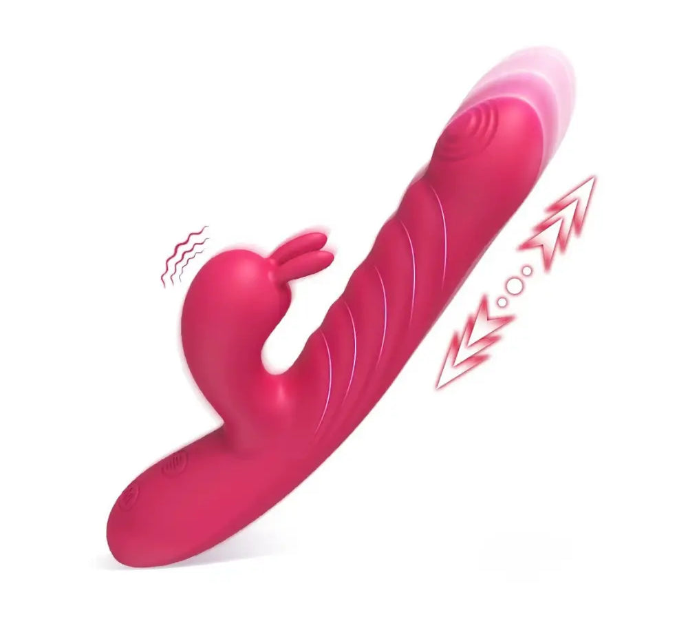 Vibrador dual - punto g - clitoris - placer doble - juguete vibrador - movimiento penetrante - juguete sexual - juguete vaginal - recargable - usb - sexshop - dominame 