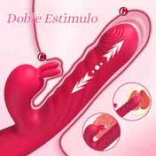 Vibrador dual - punto g - clitoris - placer doble - juguete vibrador - movimiento penetrante - juguete sexual - juguete vaginal - recargable - usb - resistente al agua - vibrador potente - texturizado - squirt - orgasmo doble - multiorgasmo - sexshop - dominame 