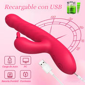 Vibrador dual - punto g - clitoris - placer doble - juguete vibrador - movimiento penetrante - juguete sexual - juguete vaginal - recargable - usb - resistente al agua - vibrador potente - texturizado - squirt - orgasmo doble - multiorgasmo - sexshop - dominame 