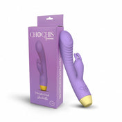 vibrador dual - punto g y clitoris - orgasmo multiple - placer extremo - silicona medica - recargable - sumergible - resistente al agua - color morado - textura interna - vibrador potente - chochis - dominame - sexshop chile 
