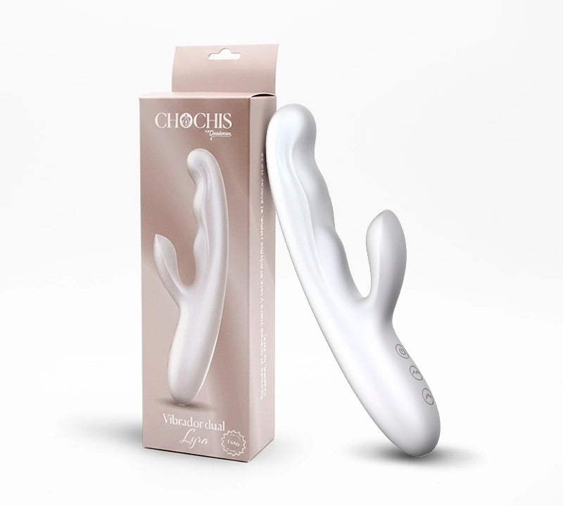 Vibrador dual - punto g - clitoris - orgasmo doble - chochis - dominame - recargable - lyra - tornasol - silicona medica - resistente al agua