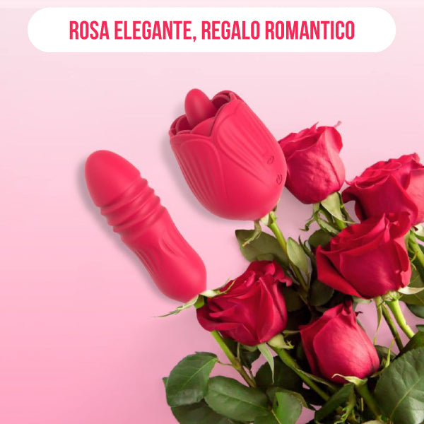 Vibrador rosa de doble extremo - lamedor y penetrador - juguetes sexuales - vibrador sexual - juguetes doble - sex shop chile - vibrador erotico - juguetes de doble estimulacion - envios discretos