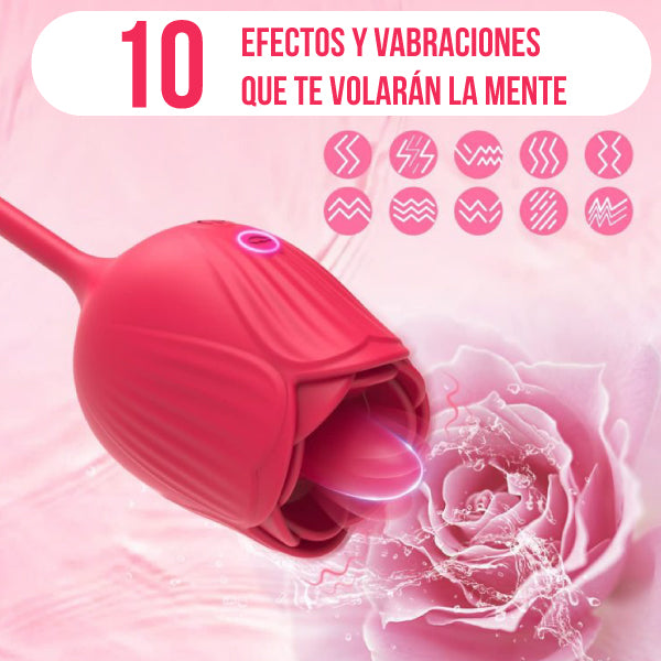 Vibrador rosa de doble extremo - lamedor y penetrador - juguetes sexuales - vibrador sexual - juguetes doble - sex shop chile - vibrador erotico - juguetes de doble estimulacion - envios discretos