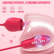 Vibrador rosa de doble extremo - lamedor y penetrador - juguetes sexuales - vibrador sexual - juguetes doble - sex shop chile - vibrador erotico - juguetes de doble estimulacion - envios discretos