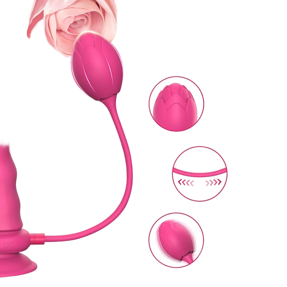 Dildo Vibrante con Plug Anal Fleur