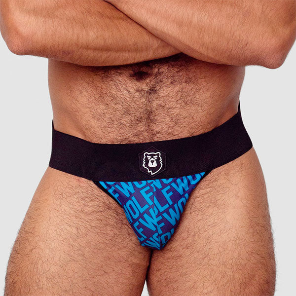 WOLF BLUE JOCK - jockstrap - suspensorio masculino-  ropa intima de hombre - ropa interior de hombre