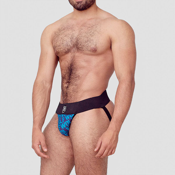 WOLF BLUE JOCK - jockstrap - suspensorio masculino-  ropa intima de hombre - ropa interior de hombre