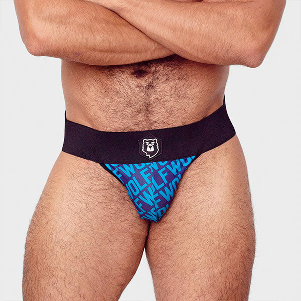 WOLF BLUE JOCK - jockstrap - suspensorio masculino-  ropa intima de hombre - ropa interior de hombre