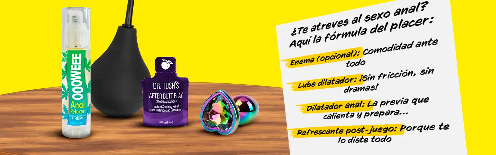 entrenamiento anal - mejores experiencias - encuentros anales - sexo anal - limpieza anal - enema - relajante anal - lubricante relajante - lubricante anal - lubricante de silicona - plug - joya anal - juguete anal - dilatador - after play - oooweee- plug con gema - paso a paso - sexo sin dolor - sexshop - sexi shop - dominame 