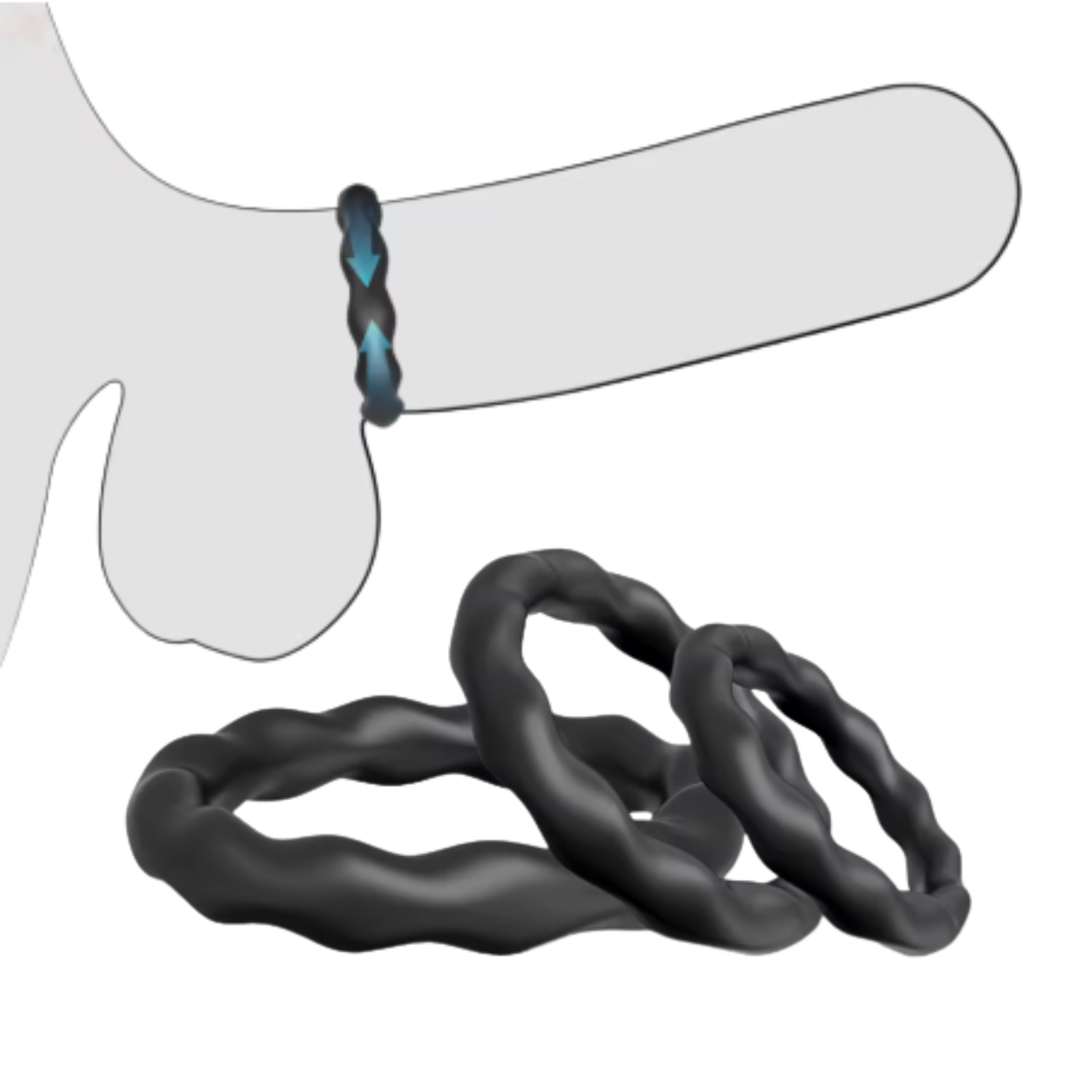 kit de anillos basicos- cockring para el pene - anillos simples - anillo negro - anillo de silicona - presion testicular - presion en el pene - mejorar la erección - potenciar la erección - mejorara el sexo - mas potencia sexual - placer intimo - placer en pareja - sexshop - dominame- santiago - chile