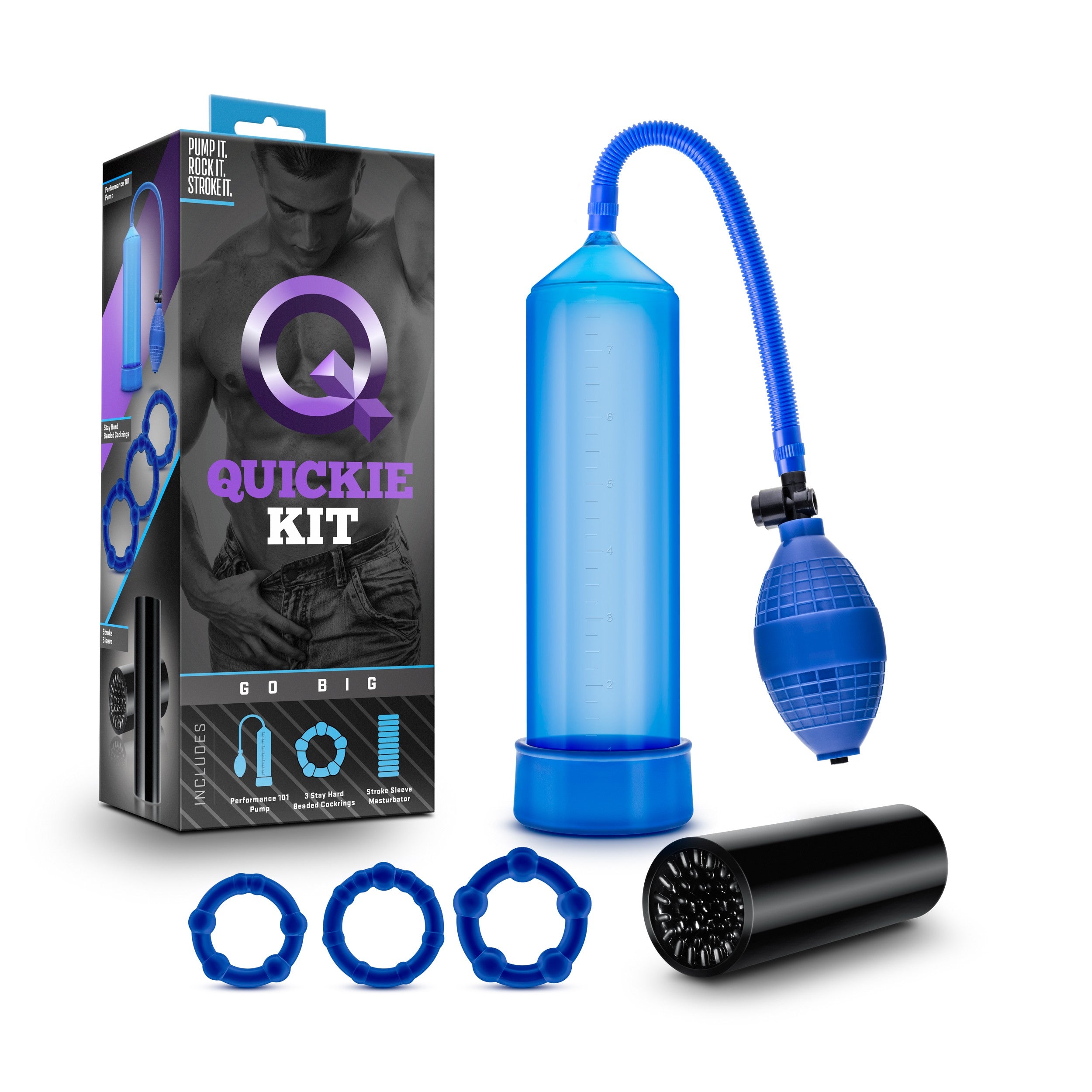 Kit Bomba Al Vacio Go Big – Blue - Blush Novelties