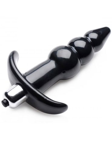 Juguete sexual - Jueguetes para adultos - Plug Anal Vibratorio Acanalado Negro-La mejor y más variada selección de juguetes sexuales del mercado - Dominame